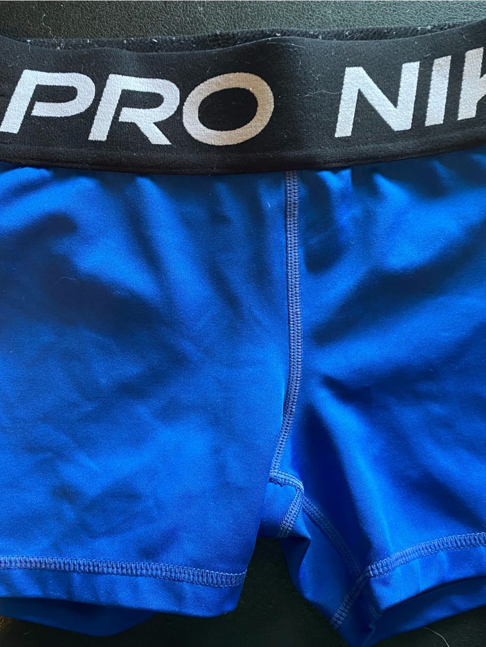 Nike Pro Compression Shorts in Blue with Black Waistband